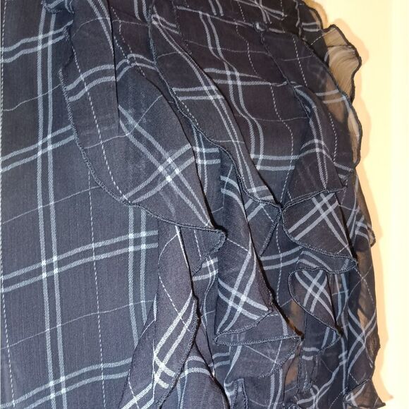 Unleash Your Inner Vixen with SexystudiousGrey Sheer Ruffled Plaid Blouse - Picture 4 of 11